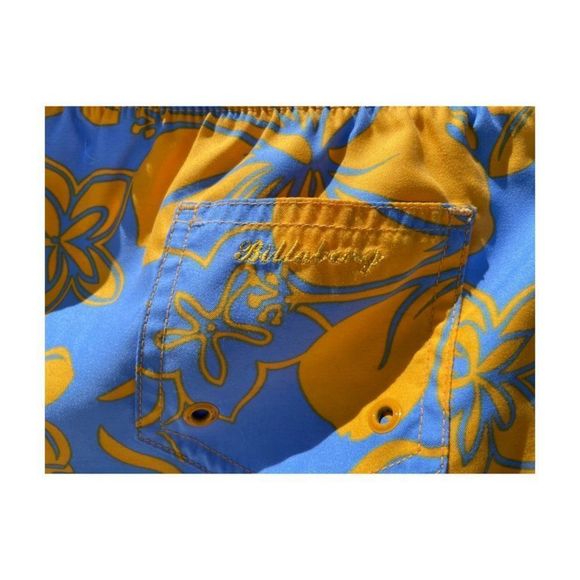 Billabong 90s Boardie Watershorts Blue Yellow Floral Sz L - Picture 2 of 6